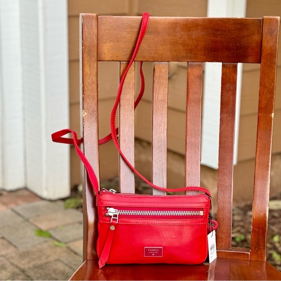 Fossil Dawson Mini Crossbody - Real Red - NWT - Picture 11 of 17
